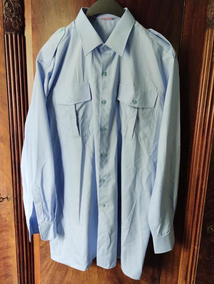 Blauw hemd maat 43, Kleding | Heren, Overhemden, Nieuw, Halswijdte 43/44 (XL), Blauw, Ophalen of Verzenden