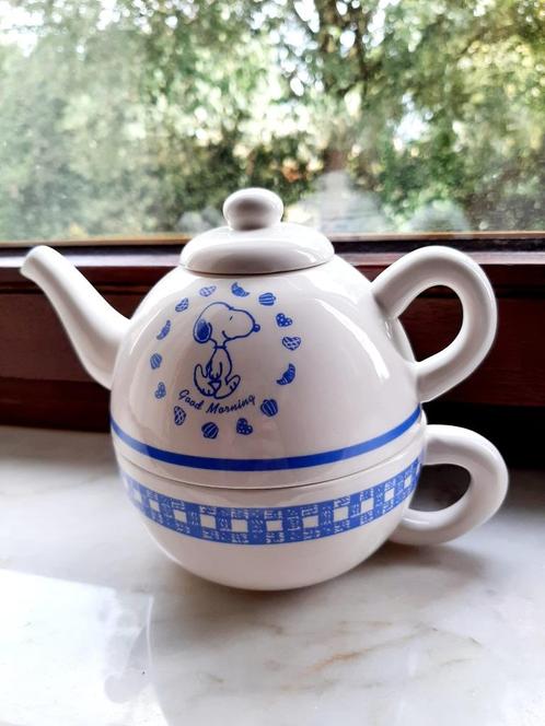 Snoopy Theepot en Kopje  - 1998, Verzamelen, Porselein, Kristal en Bestek, Zo goed als nieuw, Overige typen, Overige materialen