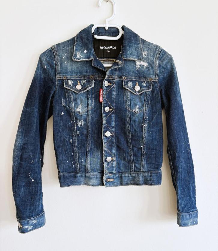 DSQUARED2 Denim Jacket – Iconische Stijl-Topkwaliteit, Kleding | Dames, Jasjes, Kostuums en Pakken, Zo goed als nieuw, Jasje, Maat 36 (S)