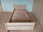 Eenpersoonsbed beuk, Huis en Inrichting, Slaapkamer | Boxsprings, Ophalen, 210 cm, 100 cm, Gebruikt