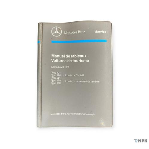 Manuel de tableaux Mercedes-Benz 1991 Types 124 à 140, Auto diversen, Handleidingen en Instructieboekjes, Ophalen of Verzenden