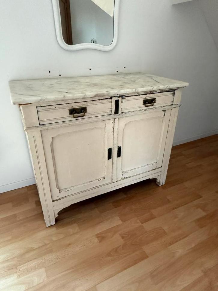 Antieke kast met marmeren blad, Huis en Inrichting, Kasten | Dressoirs, Gebruikt, Ophalen