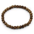 Stretch armband met houten kralen - 18cm, Handtassen en Accessoires, Armbanden, Ophalen of Verzenden, Nieuw, Hout, Met bedels of kralen