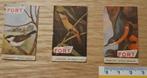 prent : vogels - Fort Chromos , 3 kaartjes 3x5cm, 1960 tot 1980, Ophalen of Verzenden, Zo goed als nieuw, Dier