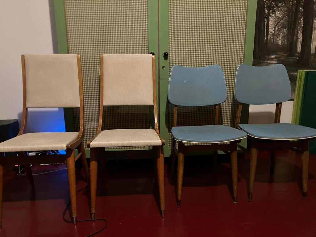 2x2 retro / vintage stoelen, Ophalen, Gebruikt, Retro vintage