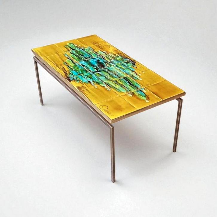 Vintage Nisco keramische salontafel uit de jaren 70 zeldzaam, Huis en Inrichting, Woonaccessoires | Overige, Zo goed als nieuw