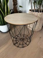 Bijzettafel met opbergruimte, Huis en Inrichting, Tafels | Bijzettafels, Ophalen, Minder dan 45 cm, Minder dan 55 cm, Rond