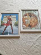 2 cadres avec des dessins de Paris, Enlèvement, Comme neuf