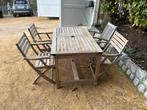 Table et 4 chaises en teck, Jardin & Terrasse, Utilisé, Sets de jardin, Enlèvement, Bois de teck