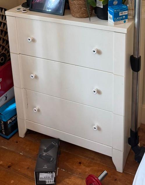 Witte Ladenkast, Huis en Inrichting, Kasten | Ladekasten, Gebruikt, Minder dan 100 cm, 3 of 4 laden, Ophalen