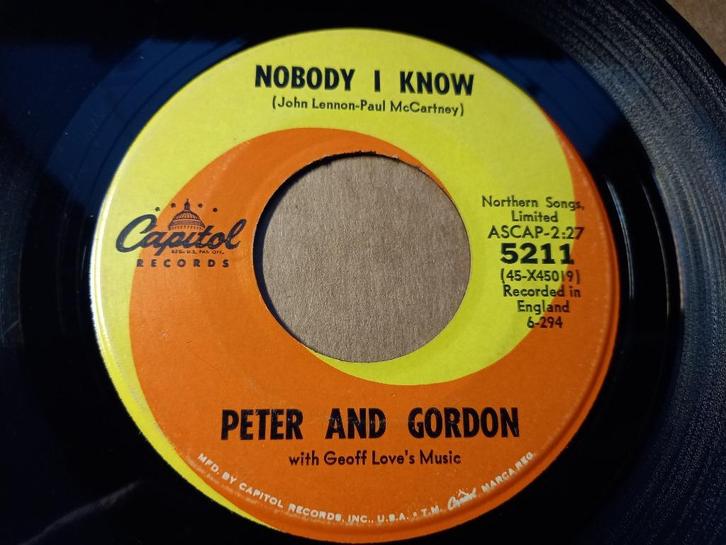 Peter And Gordon ‎– Nobody I Know /You Don't Have To Tell Me, Cd's en Dvd's, Vinyl Singles, Zo goed als nieuw, Single, Pop, 7 inch