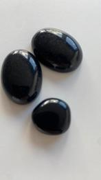 3 stuks 100% natuurlijk zwarte agaat edelstenen, Enlèvement ou Envoi, Neuf
