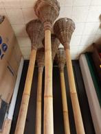 rieten bloempotten op bamboe stok, Nieuw, Overige materialen, 25 tot 40 cm, Rond