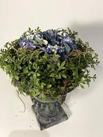 "Vase de jardin" en fer forgé avec plante ornementale - 20cm, Antiquités & Art, Envoi