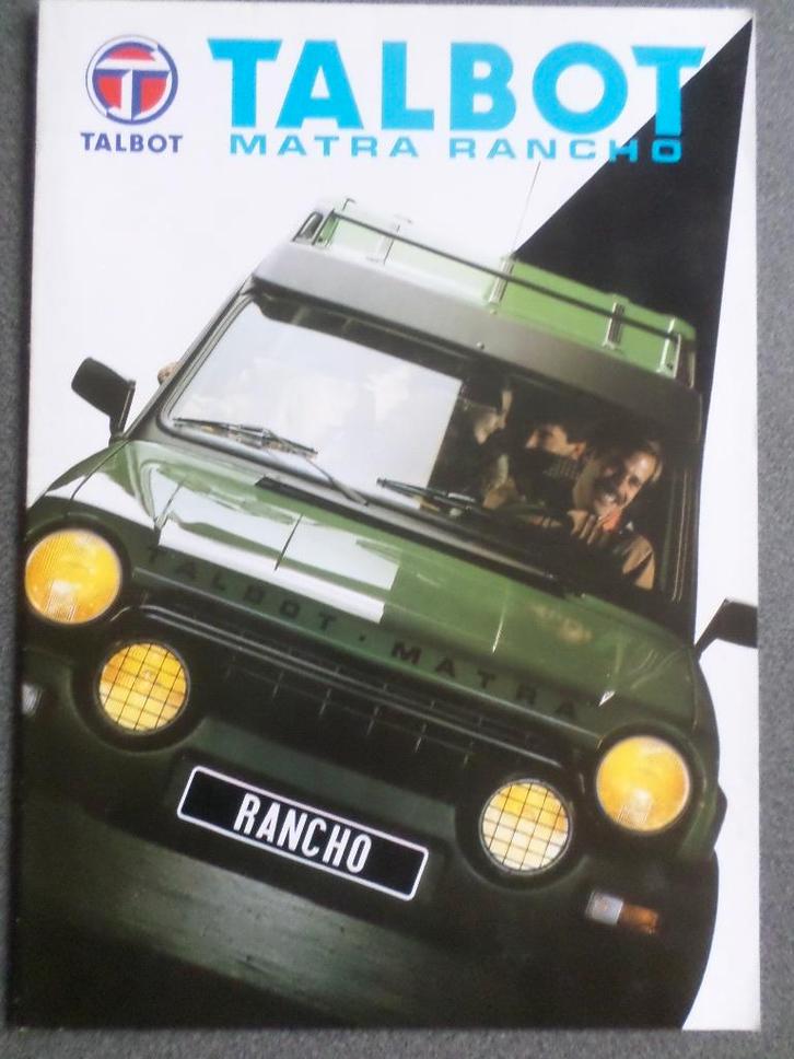 Talbot Rancho & Rancho X Brochure, Boeken, Auto's | Folders en Tijdschriften, Ophalen of Verzenden