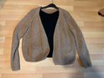 Setje zwarte blouse KM en camel vest, Kleding | Dames, Ophalen of Verzenden, Zo goed als nieuw, Maat 36 (S), Overige kleuren
