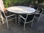 Tuintafel, Tuin en Terras, Tuintafels, Ophalen, Gebruikt, Rond, Kunststof