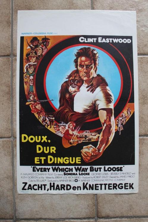 filmaffiche Clint Eastwood Every which Way But... filmposter, Verzamelen, Posters, Zo goed als nieuw, Film en Tv, A1 t/m A3, Rechthoekig Staand