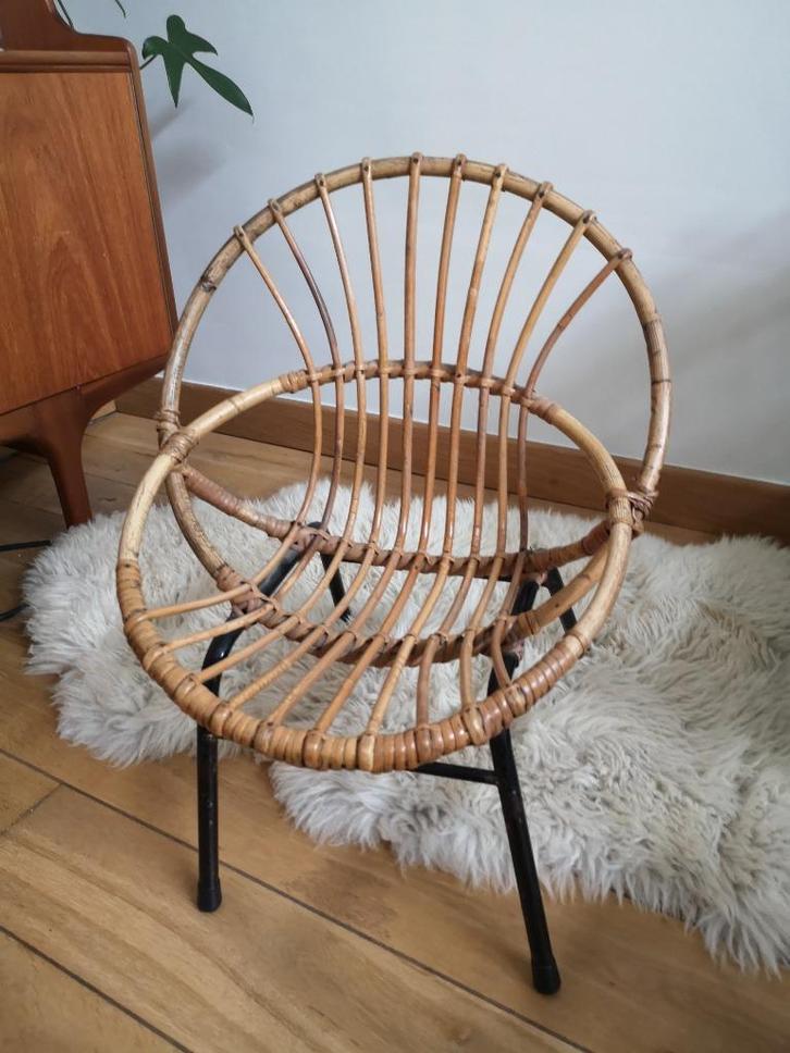 Vintage rotan kinderstoel jaren 60 Rohe Noordwolde, Kinderen en Baby's, Kinderkamer | Inrichting en Decoratie, Gebruikt, Overige typen