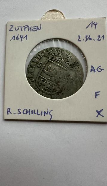 R. Schilling Zutphen 1691 Zilver beschikbaar voor biedingen