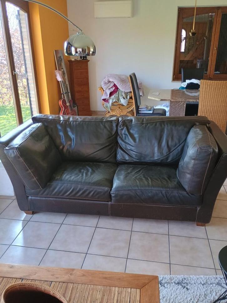 Fauteuil cuir à vendre, Maison & Meubles, Fauteuils, Utilisé, Cuir, 125 cm ou plus, 75 à 100 cm, Enlèvement