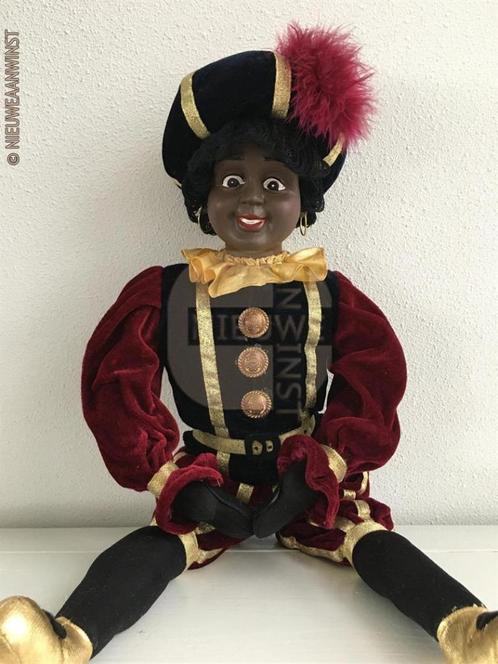 Authentieke V&D etalage zwarte Piet pop - 60cm, bruinrood, Divers, Saint-Nicolas, Comme neuf, Envoi