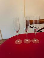 3 kristallen champagneglazen, Comme neuf, Autres types, Enlèvement ou Envoi