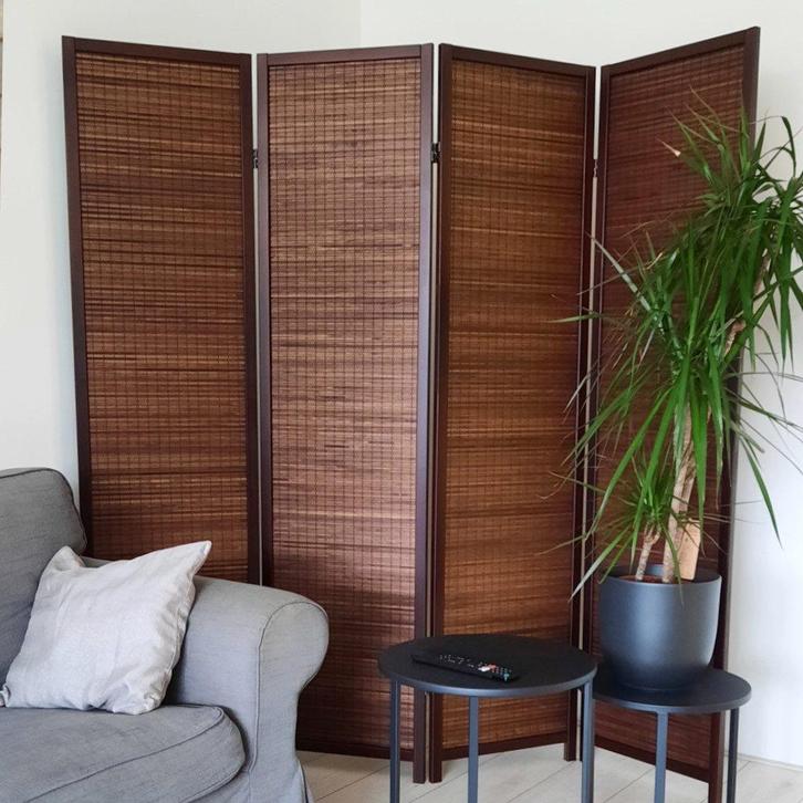 Kamerscherm Paravent Hout walnut 3,4 of 5 panelen, Huis en Inrichting, Woonaccessoires | Kamerschermen, Nieuw, Verzenden