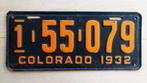 Nummerplaat van COLORADO 1932 / Licence plate COLORADO 1932, Auto's, Gebruikt, Ophalen of Verzenden