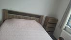 Bed met ikea matras, 160 cm, Deux personnes, Brun, Bois
