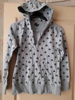 Sweater grijs met klavertjes, met kap en buikzakje, maat 40, Kleding | Dames, Ophalen of Verzenden, Zo goed als nieuw, Maat 38/40 (M)