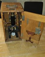 Vintage microscope in houten kistje, Audio, Tv en Foto, Optische apparatuur | Microscopen, Ophalen of Verzenden, Gebruikt