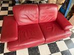Salon divan cuire 2+3 places rouge, Ophalen, Zo goed als nieuw