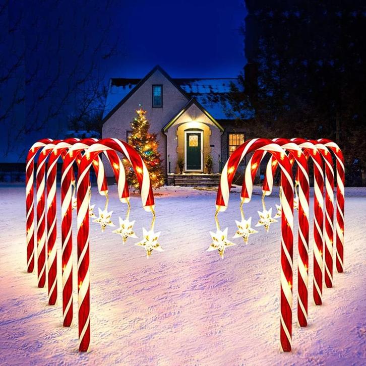 Lichtketting Met Led-Zuurstokken,10 Stuks, Kerstverlichting., Diversen, Kerst, Nieuw, Ophalen of Verzenden