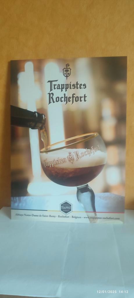 Plexi brouwerijplaat. Trappistenbier van ROCHEFORT., Verzamelen, Biermerken, Gebruikt, Reclamebord, Plaat of Schild, Overige merken
