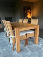 SET: Eikenhouten eettafel (met stoelen) & Salontafel, Huis en Inrichting, Eikenhout, Zo goed als nieuw, Ophalen