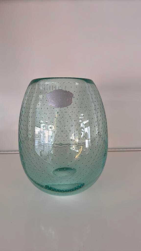 Val Saint-Lambert Aqua kristal “Bellen” vaas, Antiek en Kunst, Antiek | Glaswerk en Kristal, Ophalen