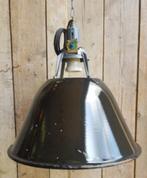 oude emaillen hanglamp, Huis en Inrichting, Lampen | Hanglampen, Ophalen of Verzenden, Zo goed als nieuw, Glas