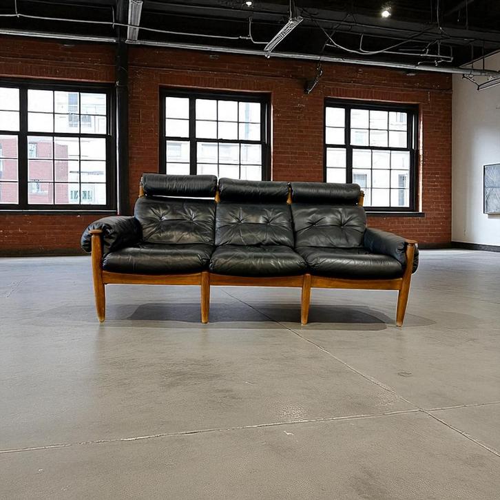 Vintage Zweedse driezit /zetel / canapé Erik Merthen, Antiek en Kunst, Antiek | Meubels | Stoelen en Sofa's, Ophalen of Verzenden