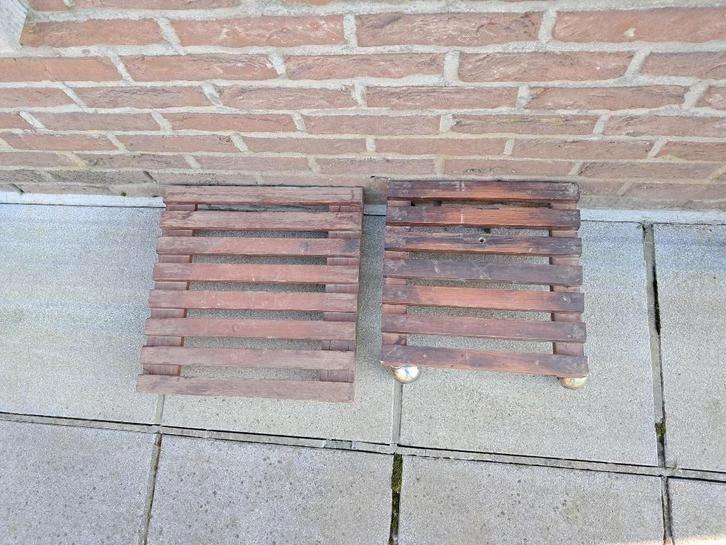 plantentrolley meranti hout = weersbestendig hout 30cm, Tuin en Terras, Bloembakken en Plantenbakken, Gebruikt, Hout, Minder dan 60 cm