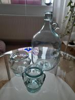 Glazen fles 5 liter en 2 glazen potten, Zo goed als nieuw, Ophalen