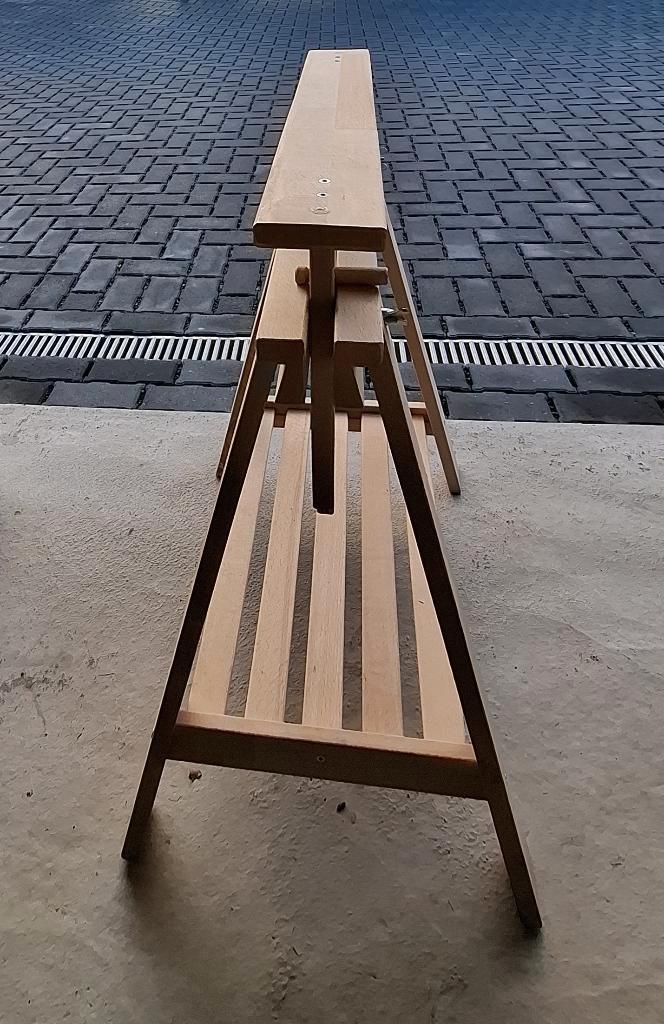 Tréteau ou pied de table en bois, Maison & Meubles, Pièces pour table, Comme neuf, Pied de table, Rectangulaire, Pin, Enlèvement