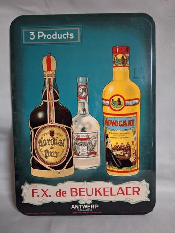 Reclame bord 1948 F X De Beukelaer advocaat vodka cordial beschikbaar voor biedingen