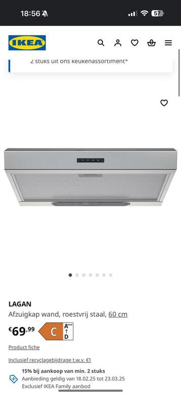 NIEUWE afzuigkap IKEA beschikbaar voor biedingen