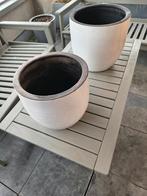 set van 2 bloempotten, Ophalen, Zo goed als nieuw, Steen