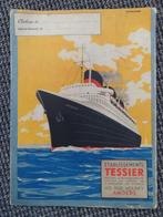 Zeeschip La Normandie, op een garde cahier van L.Tessier, Antiek en Kunst, Kunst | Litho's en Zeefdrukken, Verzenden