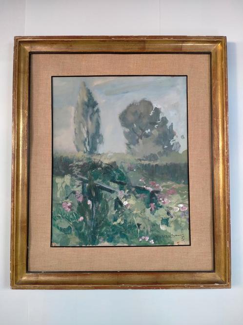 VICTOR CRETEN (1878-1966) – Jardin en Auvergne 1919, Antiquités & Art, Art | Peinture | Moderne, Enlèvement ou Envoi