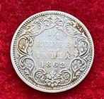 Pièce Rare - Argent Inde 1/4 Rupee 1862, Enlèvement ou Envoi, Argent