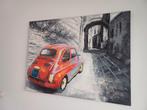 Prachtig Schilderij Fiat 500. 90cm x 120cm, Enlèvement
