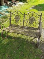 SCHOMMELSTOEL, SMEEDIJZEREN TUINBANK MET PATINA, Tuin en Terras, Tuinbanken, Ophalen, Aluminium